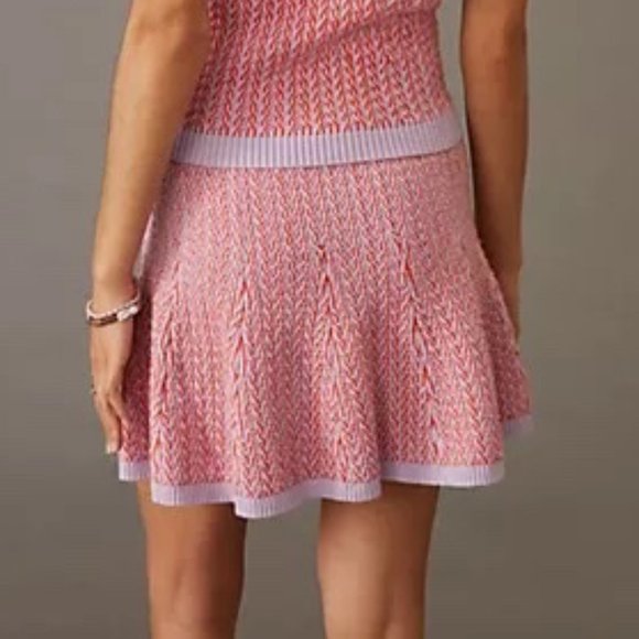 ANTHROPOLOGIE | Maeve | Colorblocked Knit Pull-On Mini Skirt | NWT - Picture 2 of 4